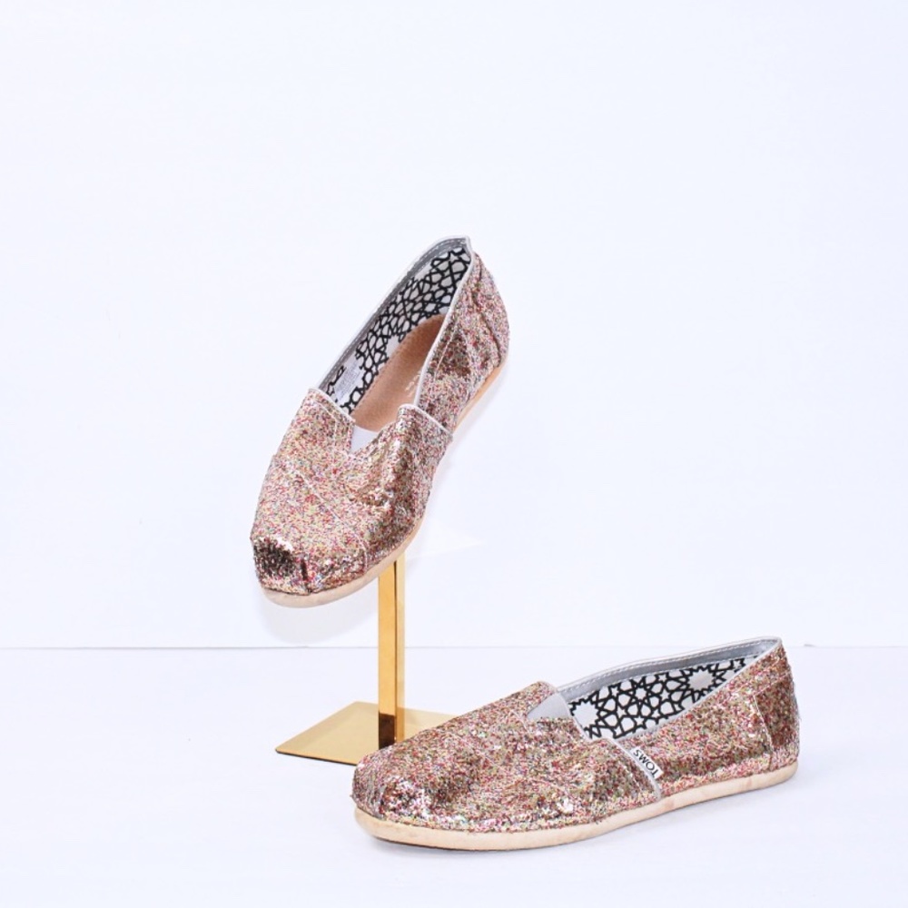 Toms Glitter Classic Slides Size (8.5)